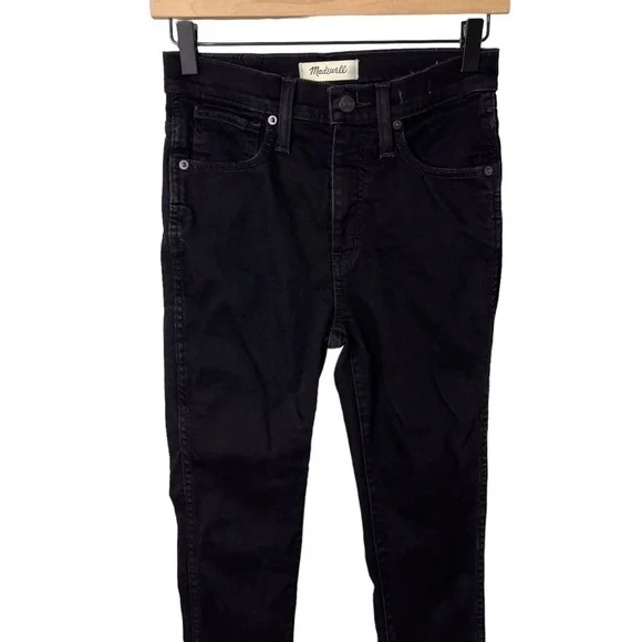 Madewell 10” High Rise Skinny Jeans Black Size 25 Denim Style M6250 - Picture 4 of 10